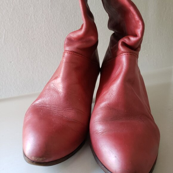 Vintage cognac leather 80s mid-calf boots, size 6-6.5 - Picture 6 of 12